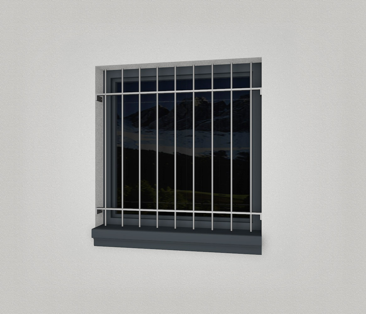 Fenstergitter in der Laibung